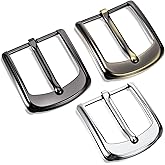 3 Pack Belt Buckle for Men, Metal Belt Buckle Single Prong Square Belts Buckles for Men and Women, Replacement Belts Buckles (Silver, Black, Bronze)