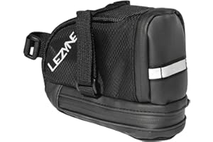 LEZYNE Caddy Bike Saddle Bag - Durable Nylon Cycling Storage Bag with Velcro/Quick Release Mount, Reflective Accents, Water-Resistant Zipper for Road Bikes & Commuters