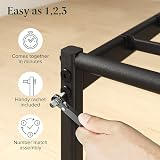 Zinus Elias Modern 3ft Metal Bed Frame with Headboard Black 90 x 190 cm view 6