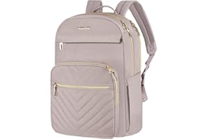 VANKEAN Laptop Backpack for Women Men Work Laptop Bag Fashion, Daypacks for College, Business (Light Dusty Pink, 15.6 Inch)