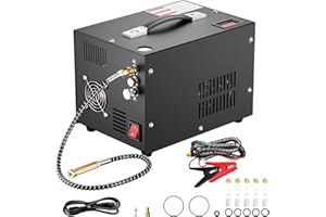 NESSXA PCP Air Compressor, 4500PSI/30Mpa Scuba Tank Compressor, DC12V/AC120V PCP Airgun Compressor Manual-stop, Oil/Water-Free High Pressure Air Compressor Pump for Paintball, Air Rifle