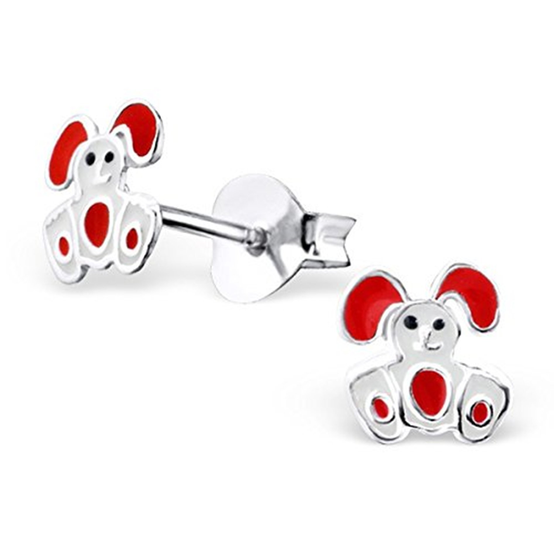 Easter Bunny Rabbit Earrings 925 Sterling Silver