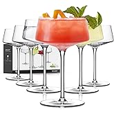Coupe Glasses Set of 6, Martini Glasses Hand Blown Premium Crystal Cocktail Glassware for Manhattan, Margarita, Espresso Martini, Home Bar, Dinner Party, Birthdays, Housewarming Gift,8oz Clear