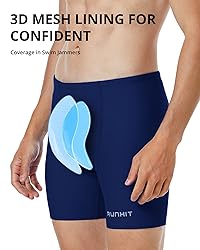 Runhit Swim Jammers for Men Square Leg Quick Dry