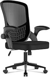 naspaluro Ergonomic Office Chair Swivel Mesh Back with Flip-up Armrests 360°