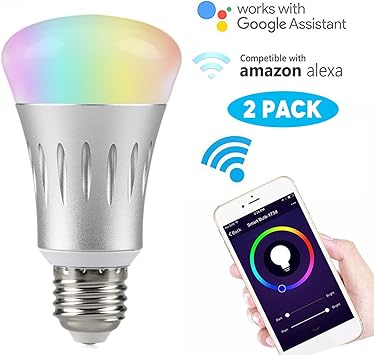 linkstyle bombilla led inteligente wifi compatible con alexa no requiere concentrador bombilla inteligente wifi e27 rgb multicolor intensidad