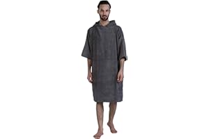 ALLEN & MATE Adult Changing Robe - Quick Dry 100% Terry Cotton Beach Poncho Towel with Hood & Pockets - Ideal for Men & Women