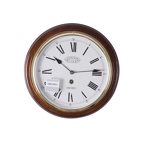 Buy Seiko Wall Clock (31.4 cm x 31.4 cm x 4.4 cm, Brown, QXA143BN
