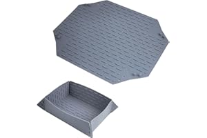 Multi-Functional Silicone Dish Drying Mat with 2-in-1 Foldable Storage Box|Heat Resistant & Space-Saving Kitchen Counter Mat 