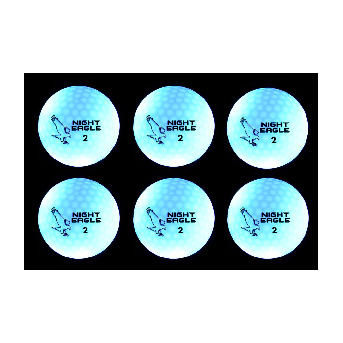 Night Eagle CV LED Golf Balls - Light Activated - No Timer - 6 Pack (Blue)