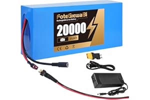 FoteGlewaBi Ebike Battery 48V 52V,Electric Bike Lithium Battery 10AH 12AH 14Ah 20AH, Electric Bicycle Motor with Charger, for 250W -1000W