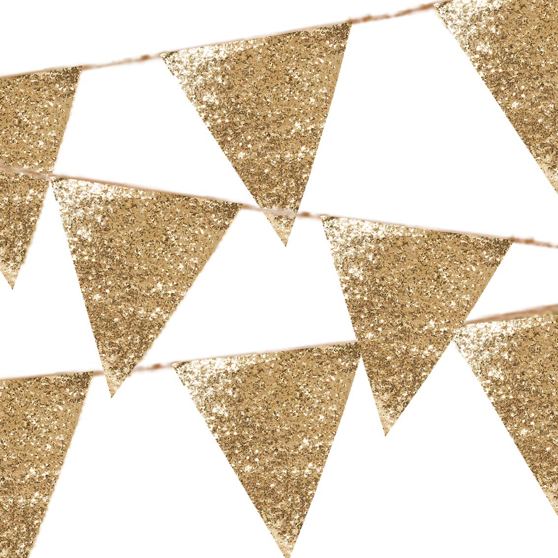 Reusable Gold Party Glitter Bunting Garland Hanging Decorations | Made By Talking Tables | 3M