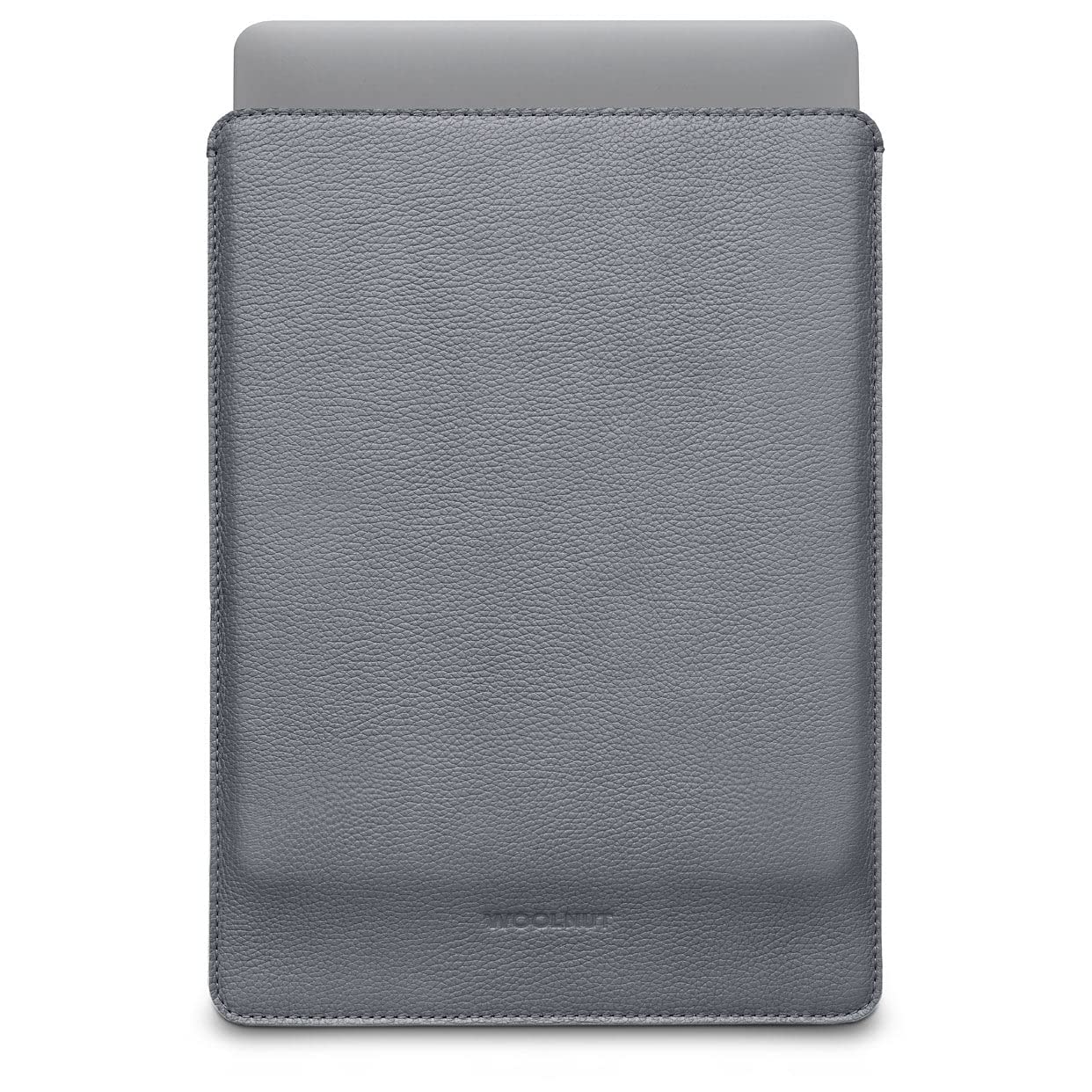 WOOLNUT Sleeve Case for MacBook Pro 14 - Charge in Sleeve - Full-Grain Leather, Wool Felt Interior - Tailor-Made Fit - Scandinavian Design, Compatible with Apple MacBook Pro 14 inch - Grey — image 1