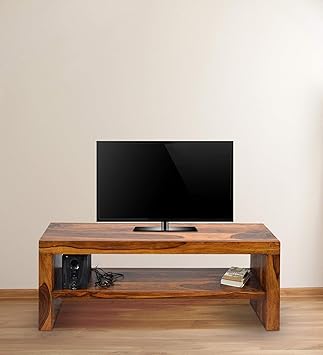 Daintree Malu TV Unit Cabinet (Lacquer Finish, Natural Teak)