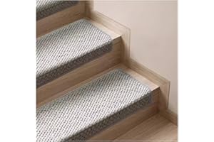 Bullnose Carpet Wool Stair Treads Non-Slip for Wooden Steps Indoor, Self-Adhesive Stair Protectors Soft Comfortable Carpet Ru