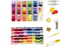 134Pcs Embroidery Floss Kit 100% Cotton Cross Stitch Thread kit Include 96 Colors Friendship Bracelets Floss and Cross Stitch