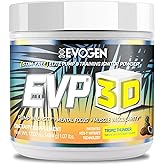 Evogen EVP 3D - Stim Free Pre Workout Powder for Men & Women | Sugar Free Non Stim Preworkout with Beta Alanine and Creatine for Energy & Pump | Tropic Thunder | 40 Servings