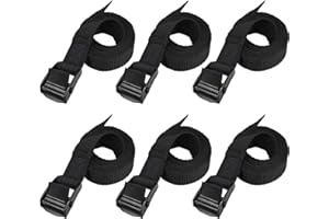 Anfyko Tie Down Strap Fully Upgraded (1" x 40" 6pcs), Thicker Webbing, Stronger Snaps, Bevel Cut Ends, Adjustable Cam Buckle Lashing Straps for Tourist Car, Trailer, Truck, Motorcycle, SUP, Kayak, RV
