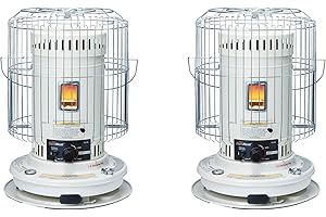 Sengoku KeroHeat Efficient Indoor Outdoor Portable Travel Convection Kerosene Heater with Automatic Safety Shut Off, 23,500 BTU, 2 Pack, White