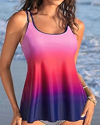 Womens Flowy Tankini Tops Only - Modest Bathing