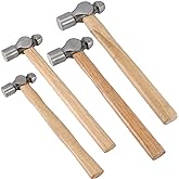 ZEONHAK 4 PCS Ball Peen Hammer, 8 OZ,16 OZ, 24 OZ, 32 OZ Ball Peen Hammer Set with Wooden Handle and Non-Slip Shock Absorbing