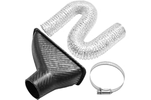 ZUDKSUY Universal Car Air Intake Duct Front Bumper Intake Duct, Front Bumper Car Square Brake Air Duct with Extendable Flexible Hose and Hose Band Suitable for Various Vehicles