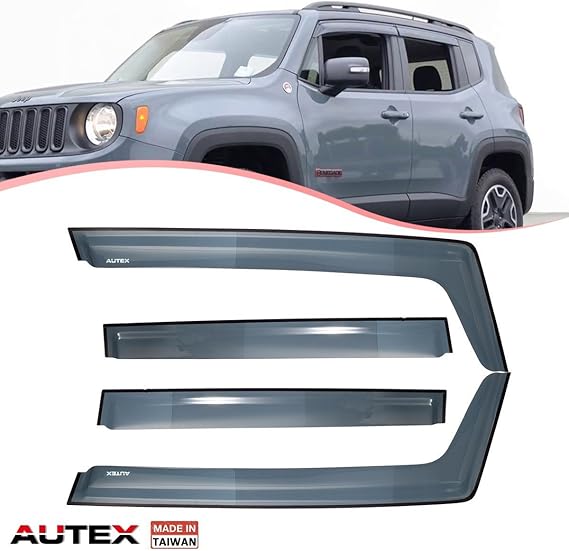 AUTEX 4 Pcs Tape On Window Visor Compatible with Jeep