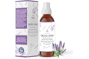 SOUL STICKS White Sage & Lavender Smudge Spray – 3.5oz Smokeless Mist with Quartz Crystals – Calming Essential Oil Spray for Sleep, Stress Relief, Meditation, and Energy Cleansing