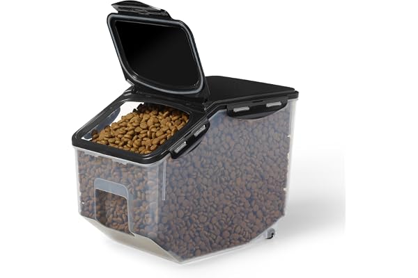 Starfrit LocknLock Pet Food Container with Wheels - 406oz/12L - Airtight - 4-Sided Locking Flip Top Lid