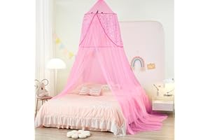 Nattey Unicorn Bed Canopy for Girls,Bed Canopy with Lights Bed Tent,Canopy for Bed Girls Room Decor