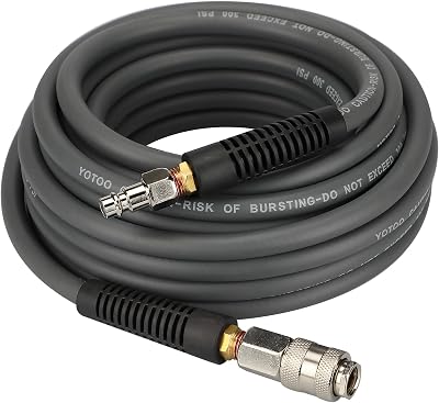 YOTOO Hybrid Air Hose 10m 6.5mm ID 300 PSI 1/4" Coupler All Weather Gray