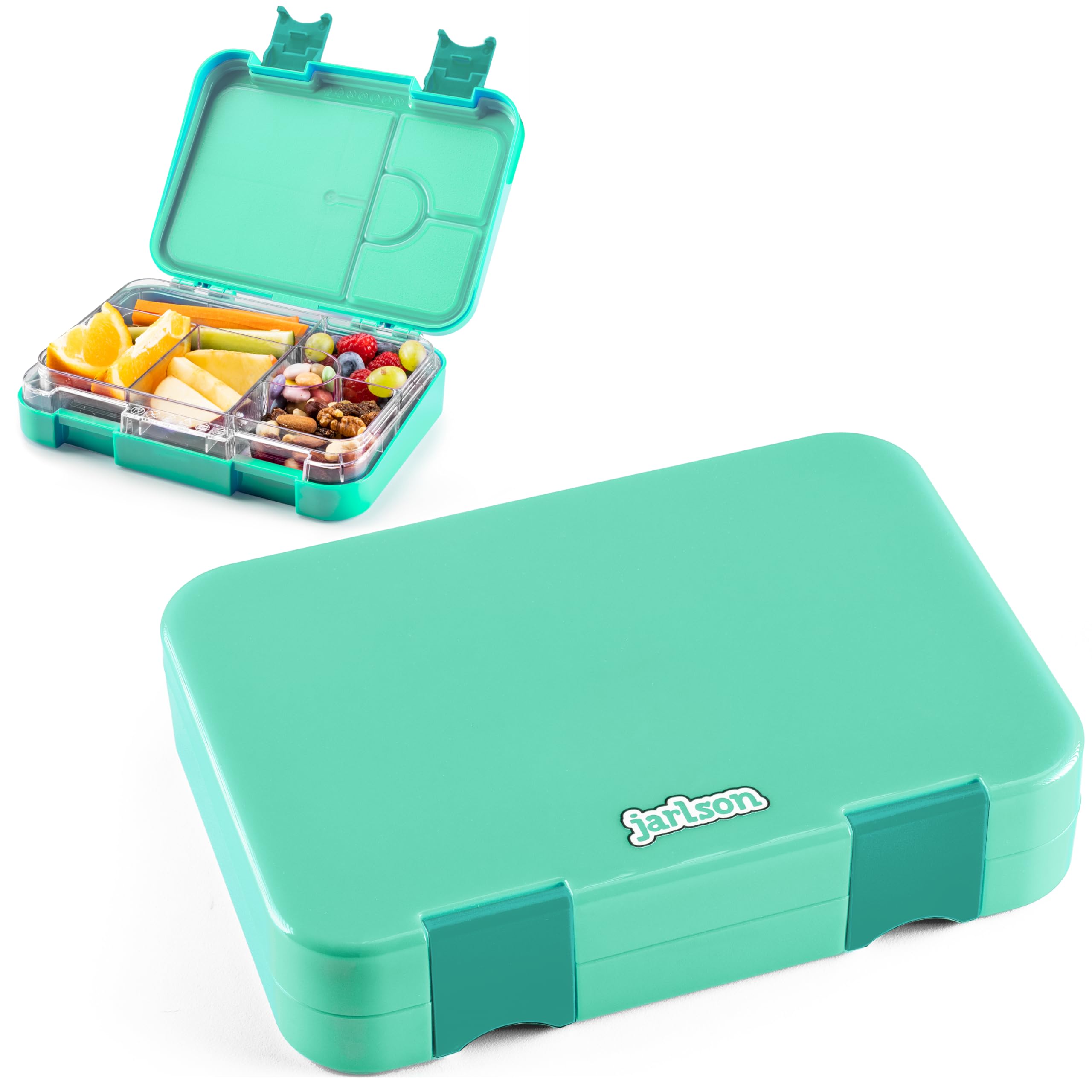 Jarlson® Toni Lunch Box for Children with 6 Compartments - Lunch Box - Bento Box Leak-Proof - Lunch Box for Nursery and School - Girls and Boys - Lunch Box | Snack Box (Turquoise)