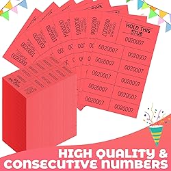 Kosiz 1000 Sheets Raffle Tickets with 10 Bid