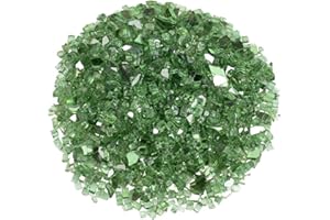 American Fireglass 1/4” Reflective Fire Glass | Use in Fireplace, Fire Pit or Bowl | for Natural Gas or Propane Fires | Safe Tempered Glass for Outdoor & Indoor | Evergreen, 10lb Bag