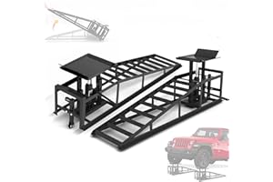LOCKIETTA 2 PCS Hydraulic Car Ramps with Wheels, 11065LBS 5T Heavy Duty Car Ramp with Hydraulic Jack, Portable Car Lifts for Oil Changes for Home Garage, 9"-14.2" Lifts, Black