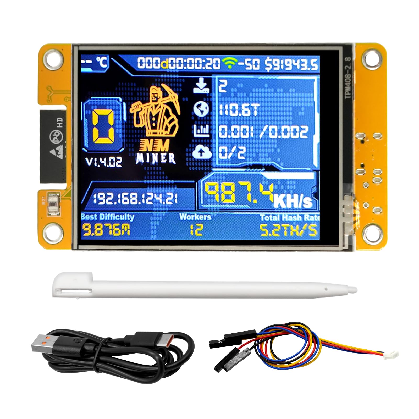 Photo 1 of 2.8" ESP32 Display, 240x320 Resistive Touchscreen TFT LCD, ESP 32 Development Board with WiFi + Bluetooth, Compatible with Arduino IDE