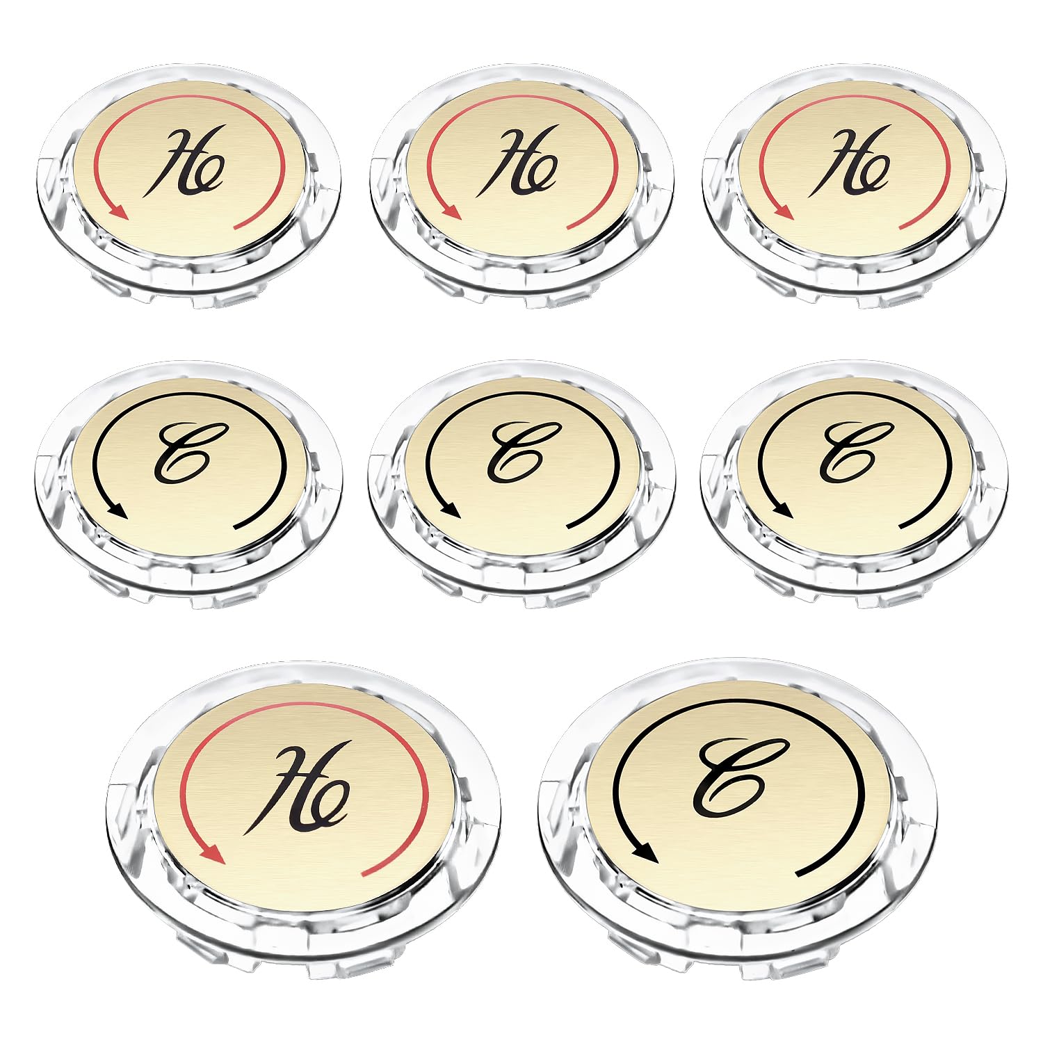 Photo 1 of 8pcs Faucet Index Buttons, 1.34 Inch Diameter Hot and Cold Bathroom Sink Shower Knobs Handle Sign Stickers Replacement Parts Caps Accessories Compatible with Delta/LDR/Delex Double Handle Faucet