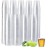 MATANA 300 Crystal Clear Plastic Shot Glasses 1oz, Mini Shot Glasses Plastic Shot Cups, Wine Tasting Cups, Plastic Jello Shot Cups, Party Shot Glasses for Condiments & Sauce - Reusable | Bulk Pack