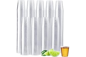 MATANA 300 Crystal Clear Plastic Shot Glasses 1oz, Mini Shot Glasses Plastic Shot Cups, Wine Tasting Cups, Plastic Jello Shot