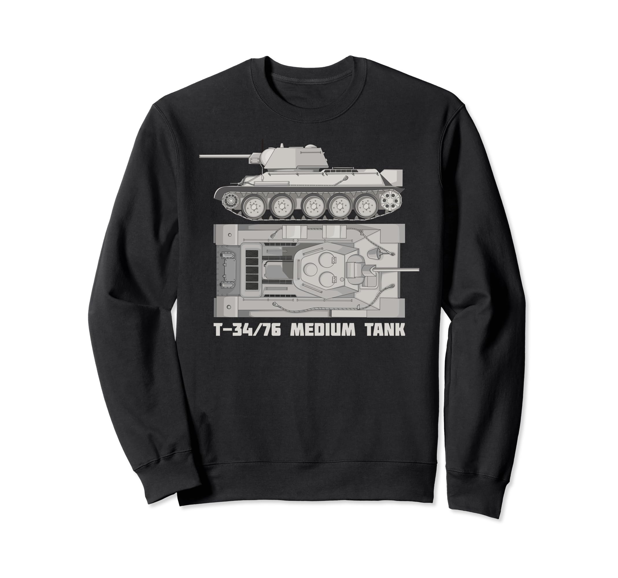 T 34 76 Russian WW2 Tanks Diagram Sweatshirt
