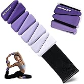 BECOJADDE Ankle Weights for Women Wrist Weights Set of 2 (1 lb/2 lb Each) Adjustable Arm Leg Weight for Womens Men Suitable for Walking Swimming Running Pilates Yoga Gym