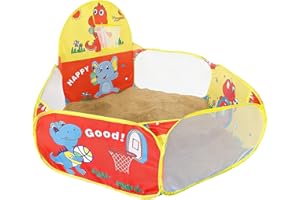 Kid Ball Pit,Foldable Playhouse Toys with Basketball Hoop | Thickened Ball Pits - for Boys Girl Indoor Outdoor Game Birthday 