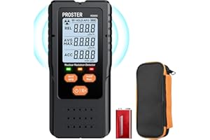 Proster Portable Geiger Counter - Nuclear Detector with 2.4" HD Color Screen Radiation Dosimeter, X/γ/β Monitor & Intelligent Alarms 0.00μSv~500msv