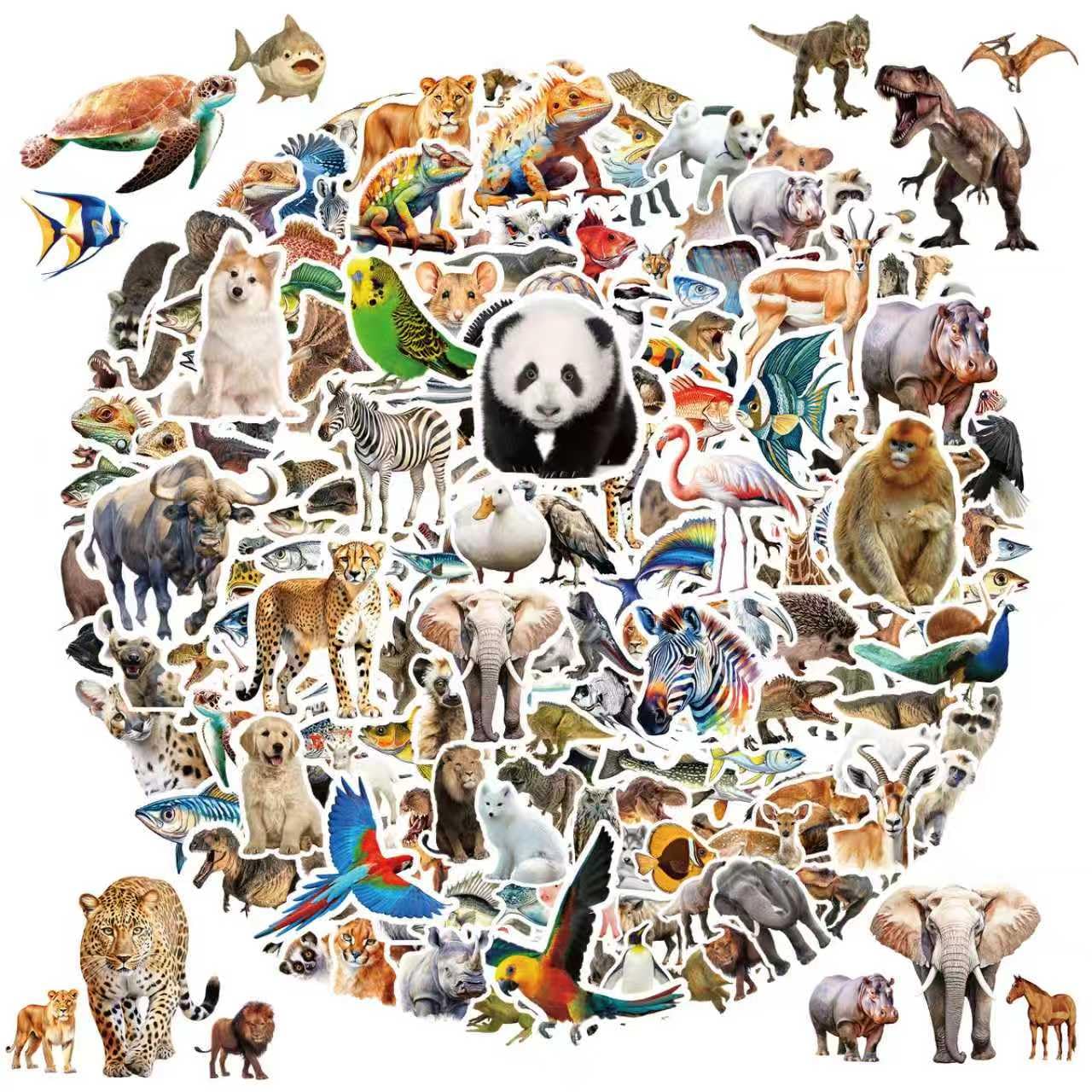 Photo 1 of 200 Pcs Cute Animal Stickers Bulk for Kids,Girls,Boys,Teens Adults.Waterproof Vinyl Kawaii Sticker Pack for Water Bottle Laptop, Phone.Teacher Reward Kids Stickers in Wild/Farm/Dinosaurs/Fish