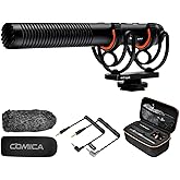 COMICA VM20 Shotgun Microphone, Professional Super Cardioid Video Mic with Shock Mount, Camera Microphone Kit for Smartphone/DSLR Camera/Camcorder, Perfect for Interview, Video Shooting, Vlog
