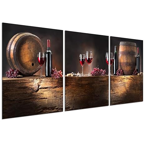 Wine Decor Canvas Wall Art Modern Home Decorations For Living