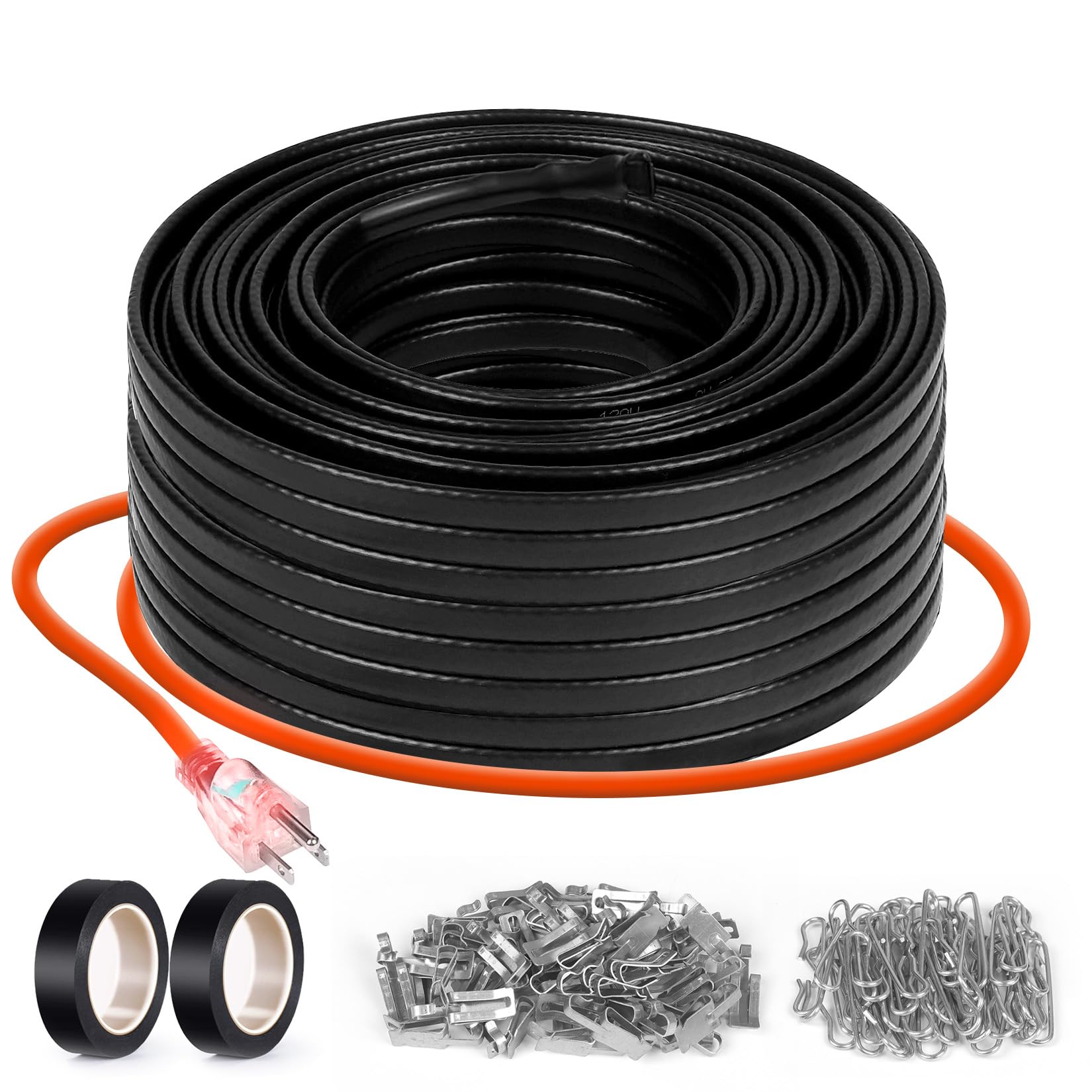 Photo 1 of 120FT Heat Tape for Water Pipes, -40°F Deicing Heating Cable,Thermostat Wire, Freeze Protected Water Pipe Heating Cable, Self Regulating Temperature, Heated Water Hose, 120V 8W/ft