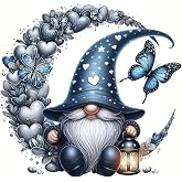 DYAIANGMU Gnome Stamped Cross Stitch Kit for Adults 13.7x13.7 inches | Butterfly 11CT Stamped Cross Stitch for Adults &amp; Beginners,Embroidery Kit with Wall Decor