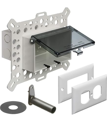 Arlington DBVM1W-1 Low Profile In-Box – 1-Gang Vertical Weatherproof Electrical Box For New Stucco & Rigid Siding, White