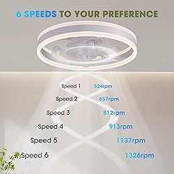 LUDOMIDE Ceiling Fans with Lights and Remote Flush
